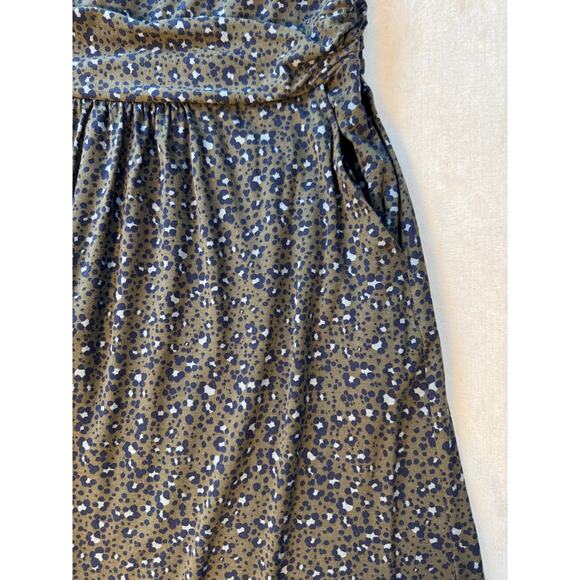 Boden Gray Leopard Print Midi Dress Short Sleeve Animal Print Stretch 10 Knee - Picture 5 of 10
